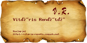 Vitáris Renátó névjegykártya
